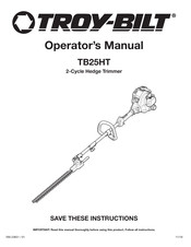 Troy-Bilt TB25HT Operator's Manual