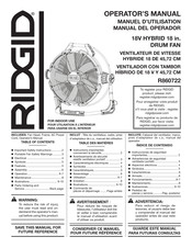 RIDGID R860722 Operator's Manual