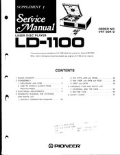 Pioneer LD-1100 Service Manual