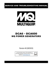 MULTIQUIP DCA15 Service And Troubleshooting Manual