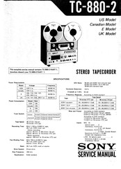 Sony TC-880-2 Service Manual