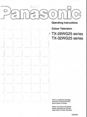 Panasonic TX-32WG25 Series Operating Instructions Manual