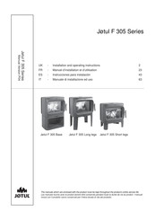 Jøtul F 305 Series Installation And Operating Instructions Manual