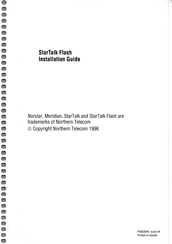 Northern Telecom StarTalk Flash Installation Manual