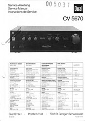 Dual CV 5670 Service Manual