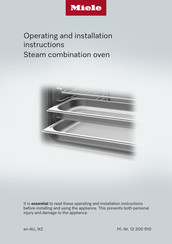 Miele DGC 7840 HC Pro Operating And Installation Instructions