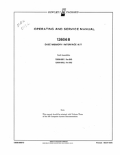 HP 12606-6001 Operating And Service Manual