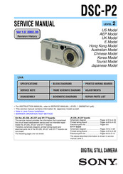 Sony DSC-P2 - Cyber-shot Digital Still Camera Service Manual