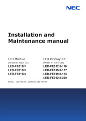 NEC LED-FE012i3 Installation And Maintenance Manual