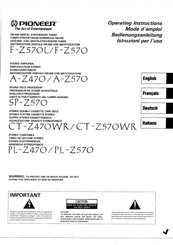 Pioneer F-Z570L Operating Instructions Manual