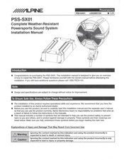 Alpine PSS-SX01 Installation Manual