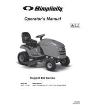 Simplicity Regent EX Series Operator's Manual
