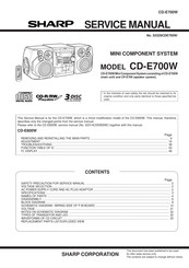 Sharp CD-E700W Service Manual