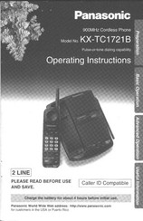 Panasonic KX- TC1721B Operating Instructions Manual