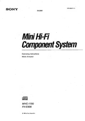 Sony MHC-1700 Operating Instructions Manual