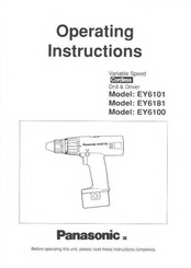 Panasonic EY6100 - CORDLES DRILL&DRIVER Operating Instructions Manual