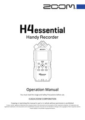 Zoom H4essential Operation Manual