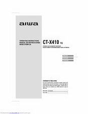 Aiwa CT-X410 YU Operating Instructions Manual