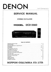 Denon DCD-2560 Service Manual