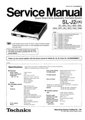 Technics SL-J2 E Service Manual