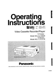Panasonic AG-7600E Operating Instructions Manual