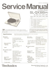 Technics SL-QX300 Service Manual
