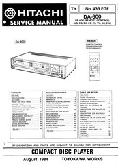 Hitachi DA-600 Service Manual