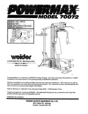Weider Powermax 70072 Owner's Manual