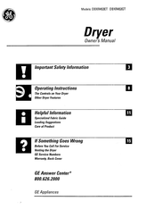 GE DBXR453GT Owner's Manual