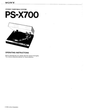 Sony PS-X700 Operating Instructions Manual