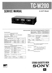 Sony TC-W200 Service Manual