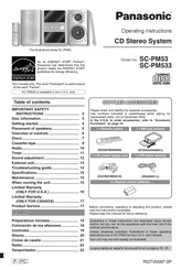 Panasonic SCPM533 - HES MICRO SYSTEM Operating Instructions Manual