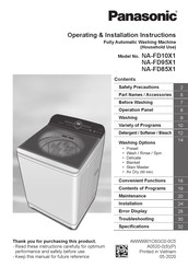 Panasonic NA-FD10X1 Operating & Installation Instructions Manual