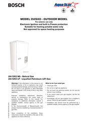 Bosch AquaStar 250 SXO NG Manual