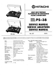 Hitachi PS-38 Service Manual