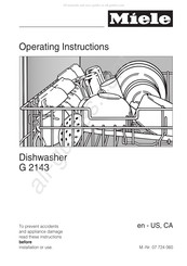 Miele G2143SC Operating Instructions Manual