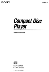 Sony CDPCX100 Operating Instructions Manual