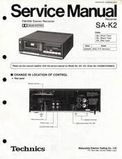 Technics SA-K2 Service Manual