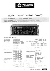 Clarion G-80TVF Service Manual