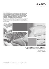 Asko T754T Operating Instructions Manual