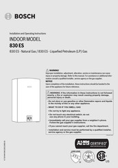 Bosch 830ES Installation And Operating Instructions Manual