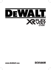 DeWalt DCV586MT2 Original Instructions Manual