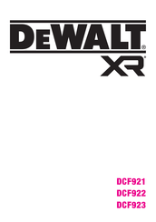 DeWalt DCF922NT Original Instructions Manual