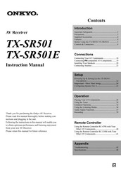 Onkyo TX-SR501 Instruction Manual