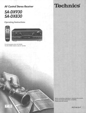 Technics SADX830 - RECEIVER Operating Instructions Manual