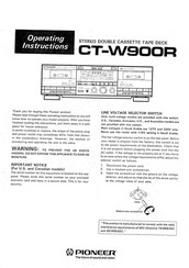 Pioneer CT-W900R Operating Instructions Manual