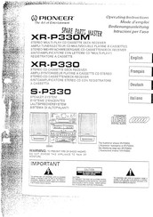 Pioneer XR-P330M Operating Instructions Manual