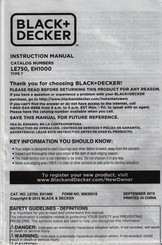 Black & Decker EH1000 Instruction Manual
