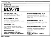 Sony BCA-70 Instructions Manual