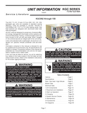 Lennox KGC Series Unit Information